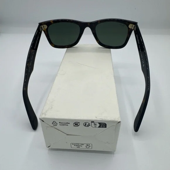 Ray-Ban ORB2140 Wayfarer Havana Bio-Acetate Frame With Green Lenses 50-22 - Picture 4 of 6